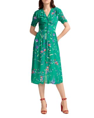 Maje Rankol Floral-Print Button-Front Midi Dress | Bloomingdale's