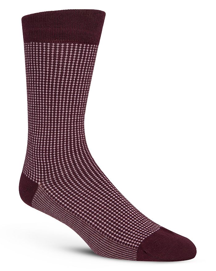 Cole Haan Micro-patterned Socks In Wine