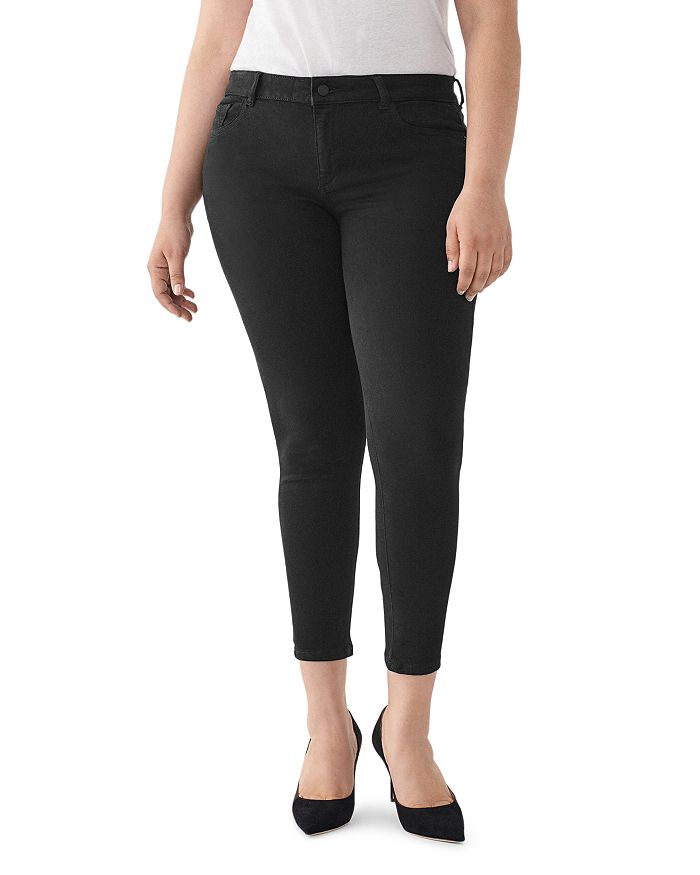 Shop Dl1961 Florence Instasculpt Mid Rise Cropped Skinny Jeans In Hail