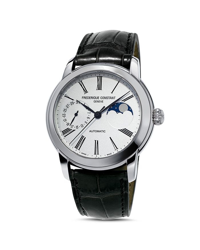 Shop Frederique Constant Classic Moonphase Watch, 42mm In White/black