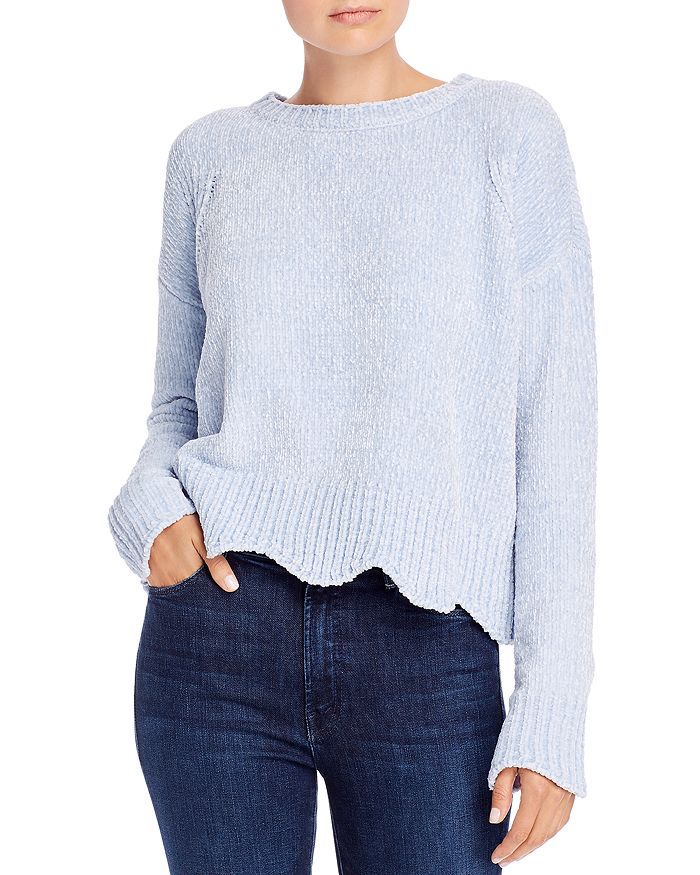 Aqua Scalloped Chenille Sweater - 100% Exclusive In Baby Blue