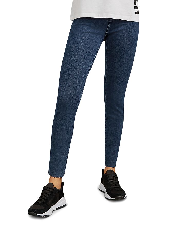 Ted Baker Magolo Raw-hem Skinny Jeans In Mid Blue
