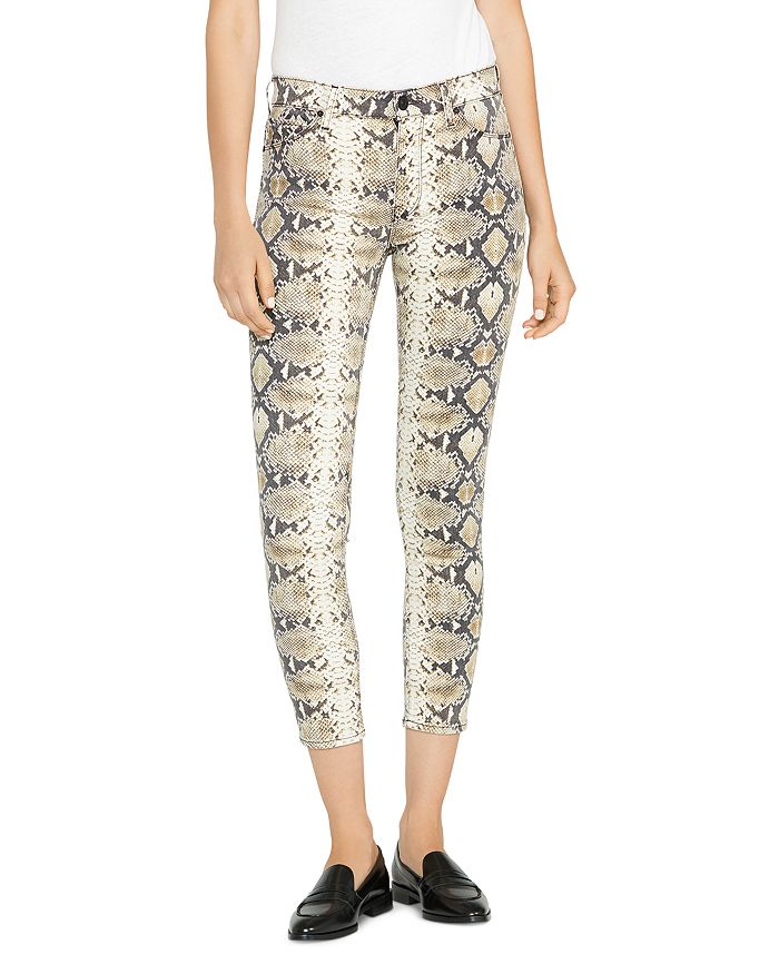 HUDSON BARBARA HIGH-RISE ANKLE SKINNY JEANS IN PYTHON,WHA407TEN