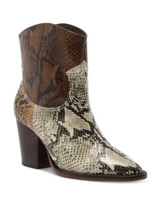 SCHUTZ Women's Haven Snake Print Western Booties | Bloomingdale's