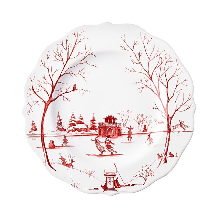 Shop Juliska Country Estate Winter Frolic The Claus Christmas Day Dessert/salad Plate In Ruby