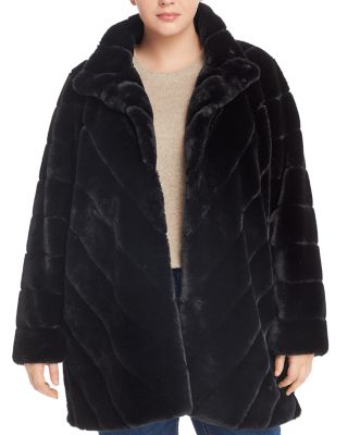 Calvin Klein Plus Faux-fur Coat In 