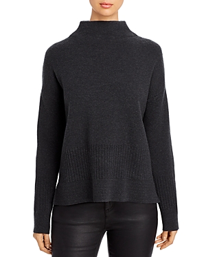 Donna Karan New York Funnel Neck High/low Sweater In Charcoal