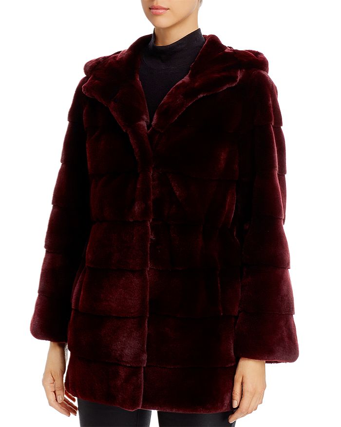 Maximilian Furs Plucked Mink Fur Coat - 100% Exclusive In Wine