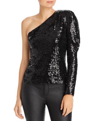 one shoulder sequin top