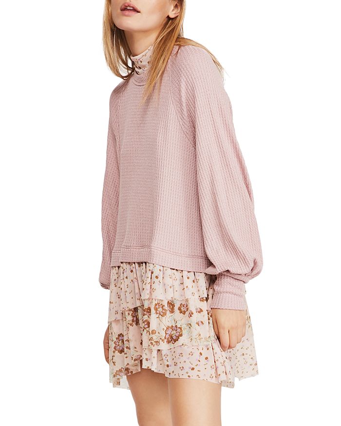 free people opposites attract mini dress Free People Opposite Attraction Long Sleeve Dress In Pink