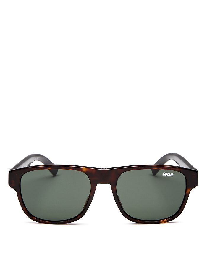 Dior Flag Square Sunglasses, 54mm In Dark Havana/green