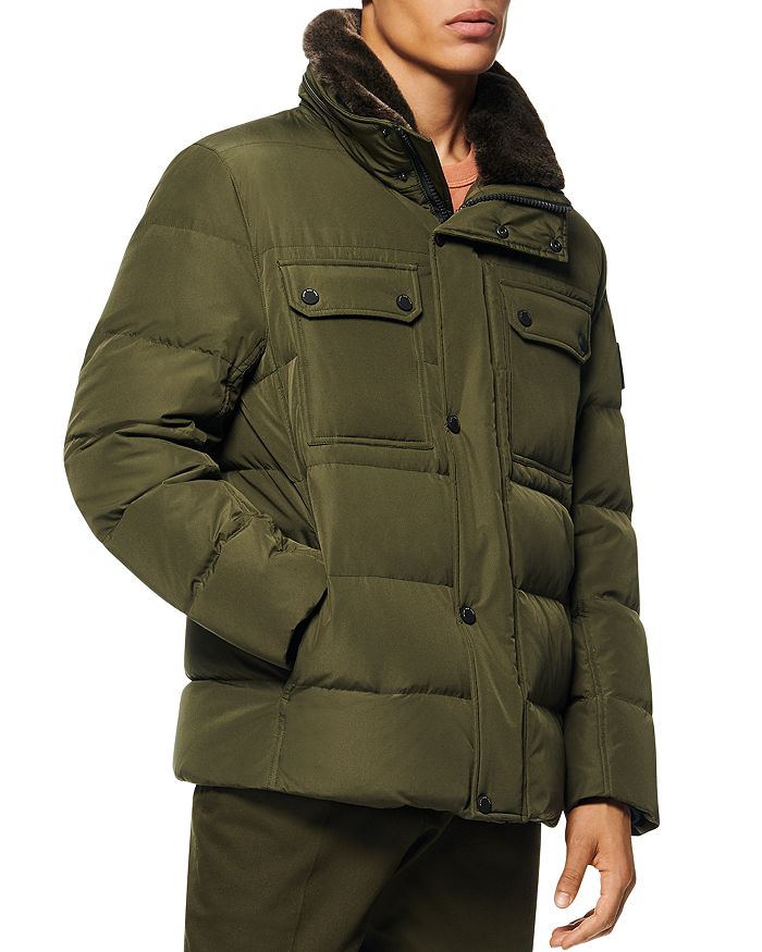 Marc New York Godwin Faux Fur Collar Down & Feather Fill Quilted Coat In Forest