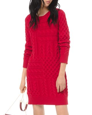 michael kors red sweater dress