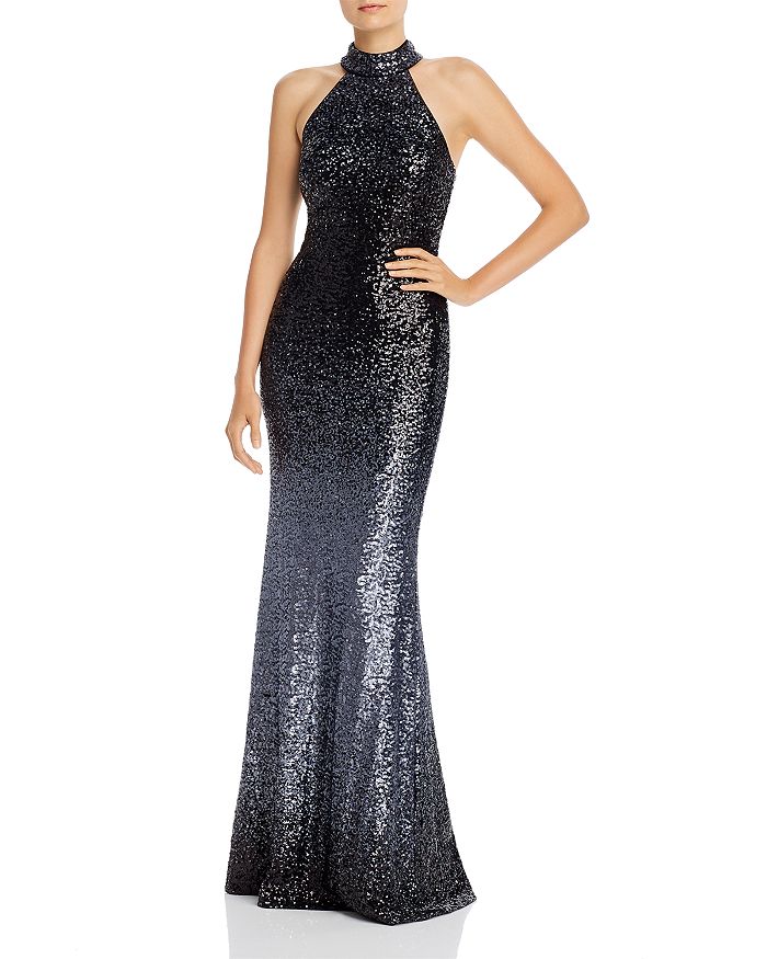 Avery G Ombre Sequined Gown - 100% Exclusive In Black/gunmetal