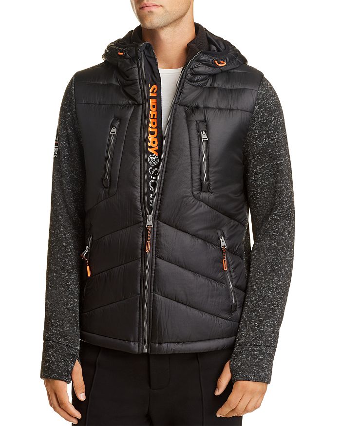 SUPERDRY MIXED-MEDIA STORM HOODED REGULAR FIT,M2000040A