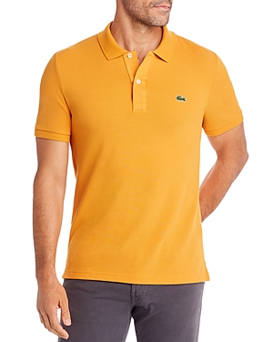 Lacoste Slim-fit Pique Polo Shirt In Abricotine Orange