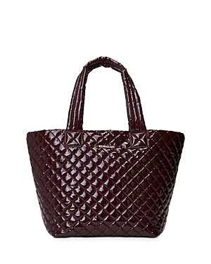 Mz Wallace Medium Metro Tote In Port Lacquer/gold