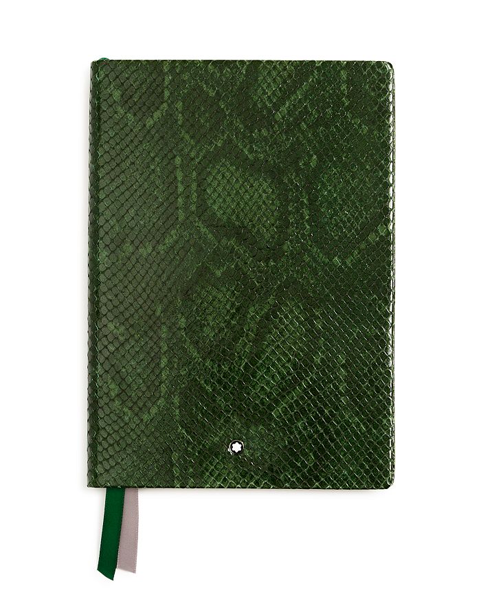 Montblanc #146 Python-embossed Leather Lined Notebook In Green