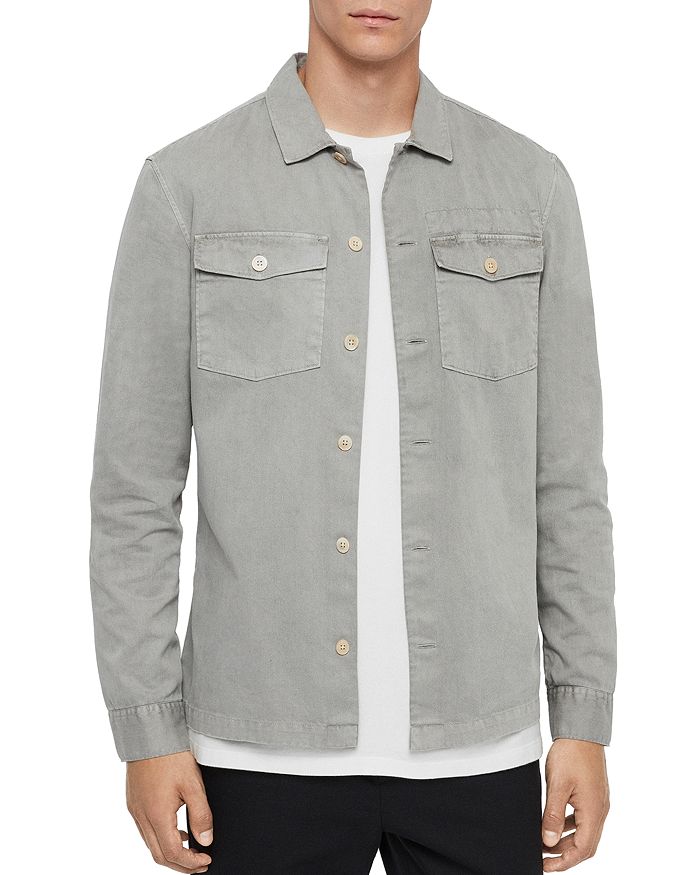 Allsaints Spotter Military Shirt Jacket In Cement Grey