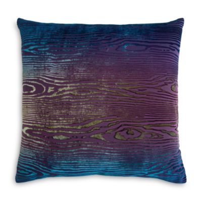 Woodgrain Velvet Decorative Pillow, 18" x 18"