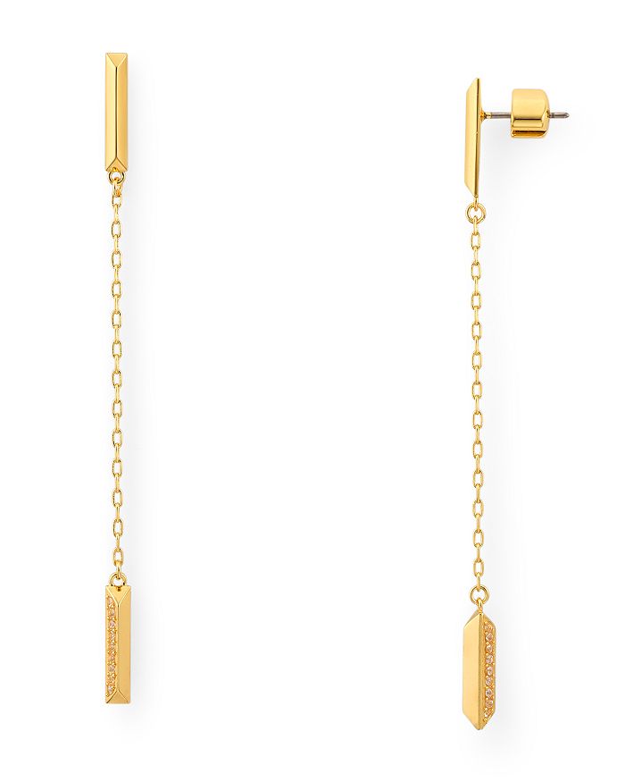 Kate Spade New York Raise The Bar Pave Linear Earrings In Gold