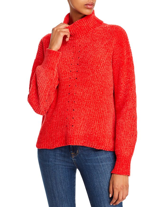 Aqua Chenille Turtleneck Sweater - 100% Exclusive In Red