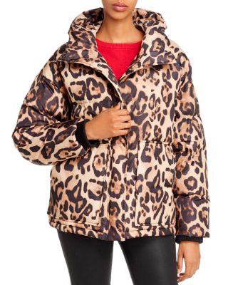 leopard puffer coat