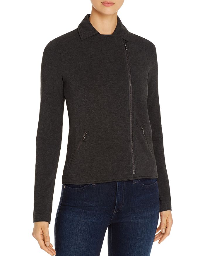 Majestic Knit Zip Jacket In Anthracite Chine