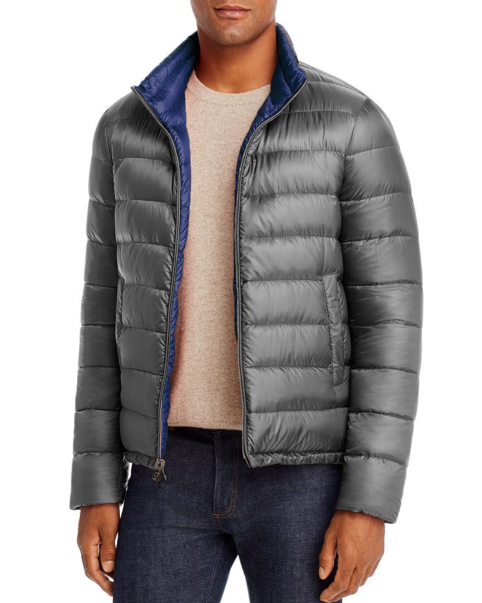 Herno Reversible Puffer Jacket In Marine/charcoal | ModeSens
