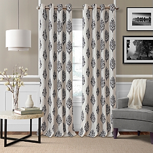 Elrene Home Fashions Navara Medallion Room Darkening Curtain Panel, 52 X 84 In Black