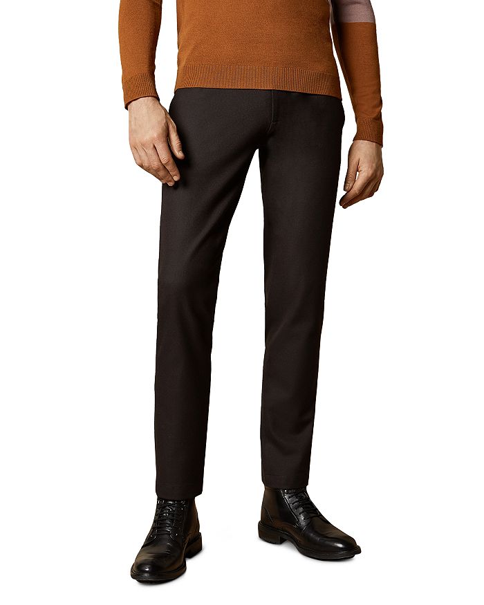 Ted Baker Speck Slim Fit Trousers In Dark Red