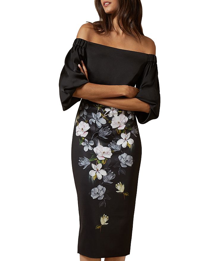 Ted Baker Adalli Opal Off the Shoulder Floral Printed Dress