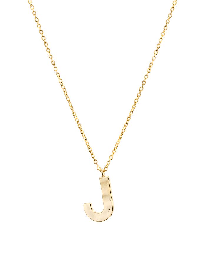 Argento Vivo Hammered Initial Pendant Necklace In 18k Gold-plated Sterling Silver, 18-20 In Gold J
