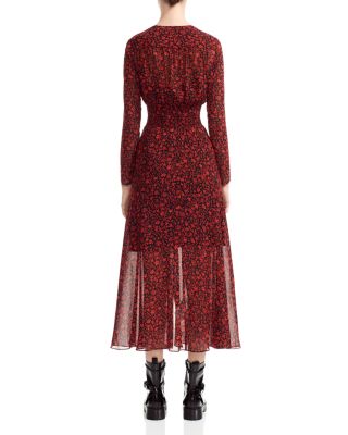 chinese dress ladies Della Lace Maxi Dress-Red/Nude main image 0