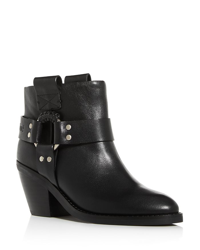See By Chloé See By Chloe Women's Harness Mid-heel Booties In Black