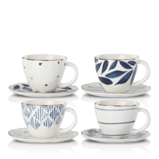 Lenox Blue Bay Espresso Cup and Saucer, Set of 4 | Bloomingdale's