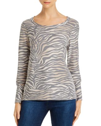 CHASER Split-Cuff Zebra Print Sweatshirt | Bloomingdale's