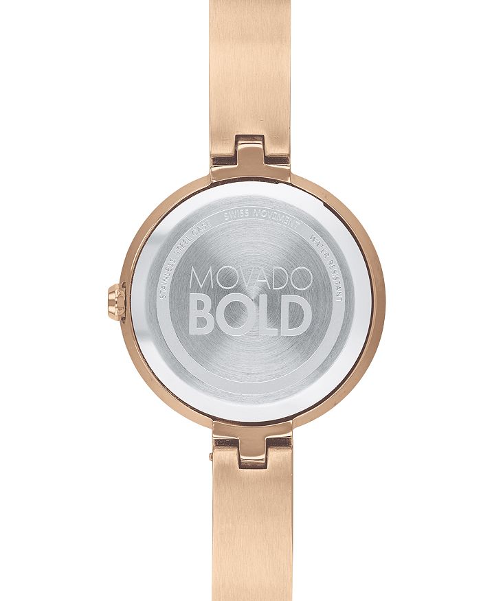 Shop Movado Bold Bangle Watch, 28mm In Pink/rose Gold