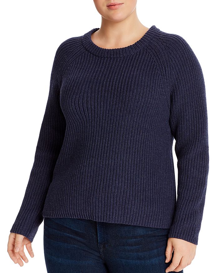 Aqua Curve Shaker-stitch Raglan-sleeve Sweater - 100% Exclusive In Dark Denim