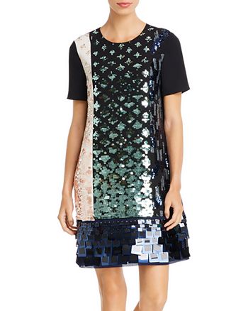 Tory Burch Color-Block Sequined Shift Dress | Bloomingdale's