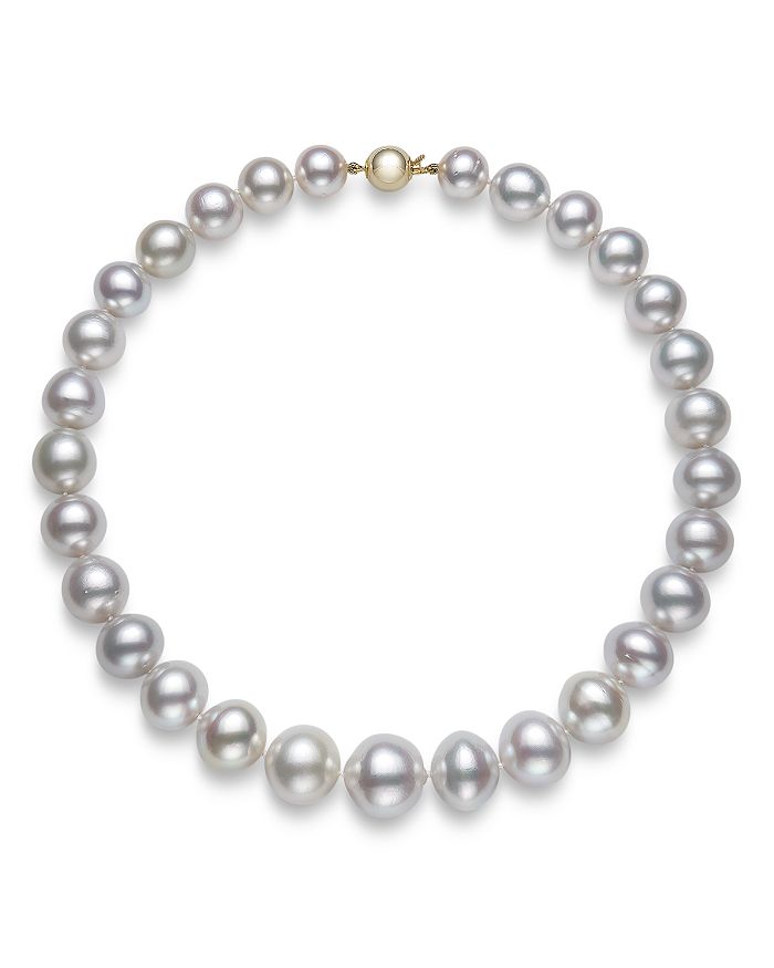 Bloomingdale's White South Sea Cultured Pearl Collar Necklace In 14k Yellow Gold, 17.5 - 100% Exclusive In White/gold