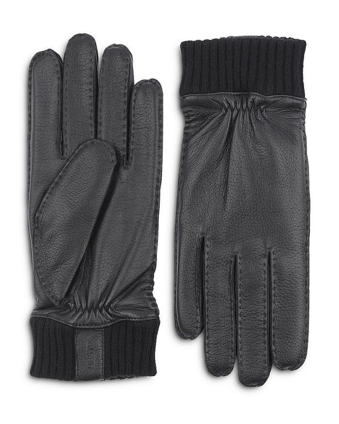 Hestra Vale Leather Gloves In Black