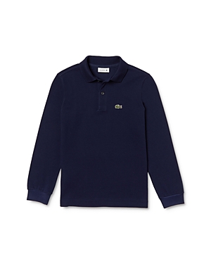 Lacoste Boys' Classic Pique Long-sleeve Polo - Little Kid, Big Kid In Navy