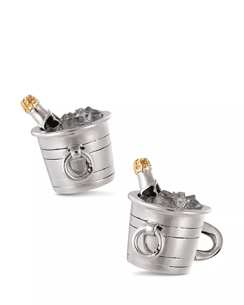 Jan Leslie Sterling Silver Champagne Bucket Cufflinks