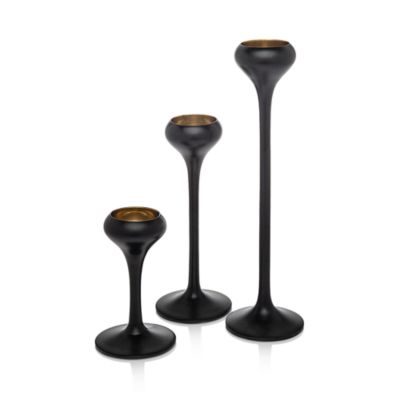 Godinger - Nero D'Oro Candlesticks, Set of 3 - Exclusive
