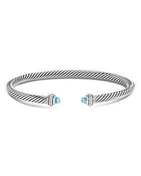 David Yurman - Sterling Silver Cable Classic Bracelet with Gemstones & Diamonds, 4mm