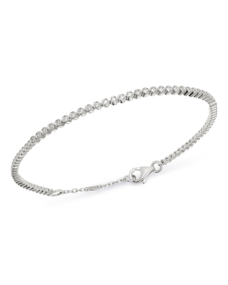 Bloomingdale's Bezel-set Diamond Stacking Bracelet In 14k White Gold, 0.25 Ct. T. W. - Exclusive In White