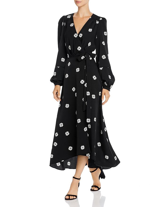 kate spade new york Clover Toss Spade Print Wrap Dress | Bloomingdale's