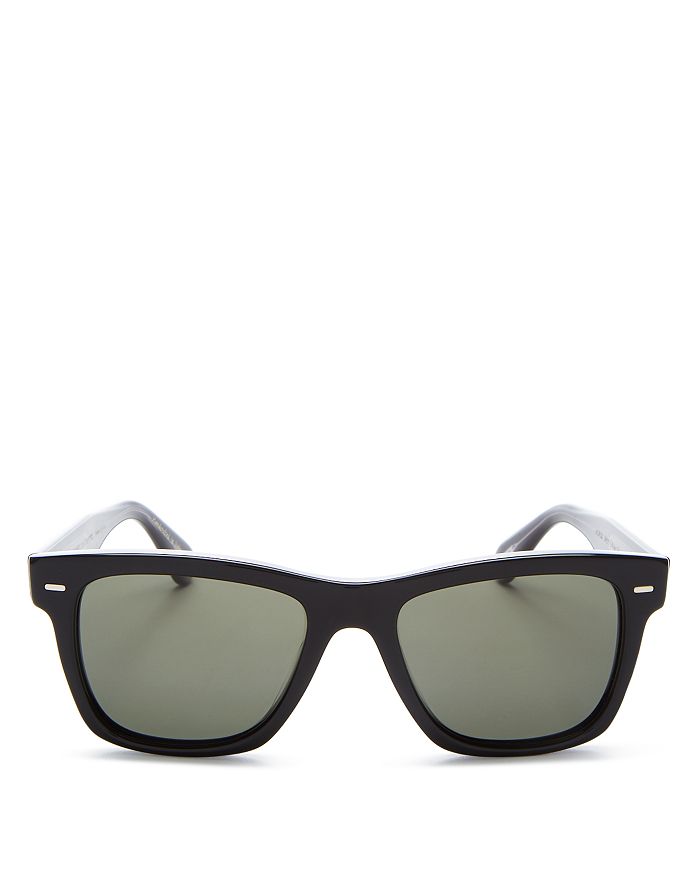 Oliver Peoples Unisex Polarized Square Sunglasses, 54mm In Black
