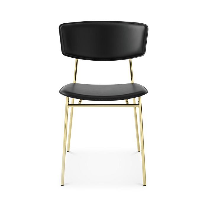 Shop Calligaris Fifties Leather Chair In Brass/black